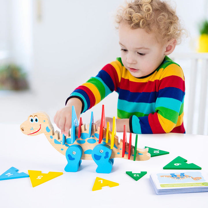 Dinosaur Wooden Puzzle Toy for Color & Number Skills