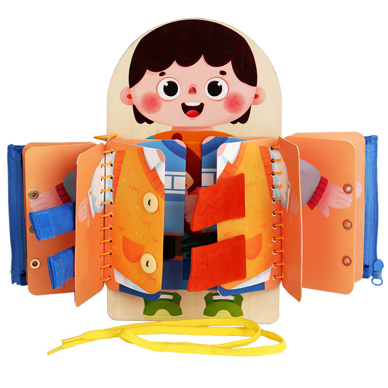 Kids Busy Board for Dressing Skills & Fine-Motor Play