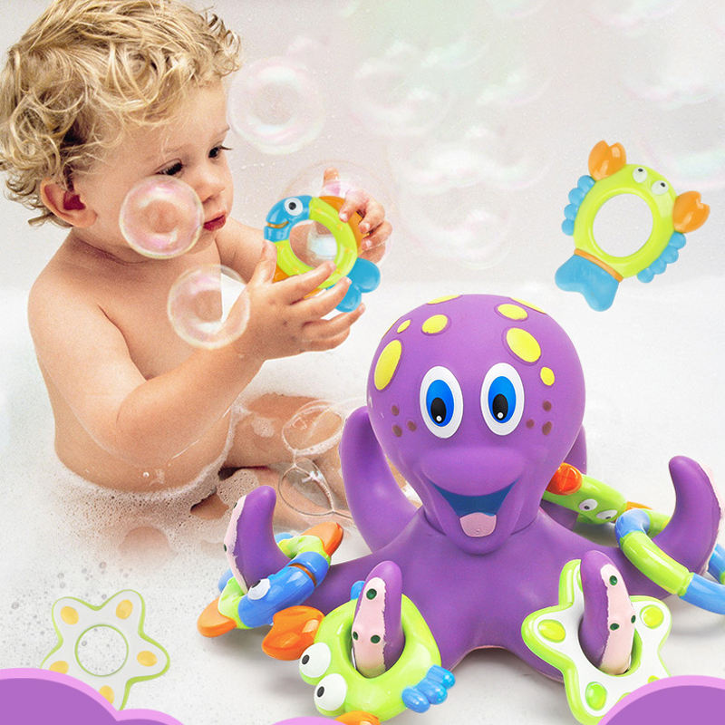 Children's Bath Toy Octopus Ring Toss Coordination Game