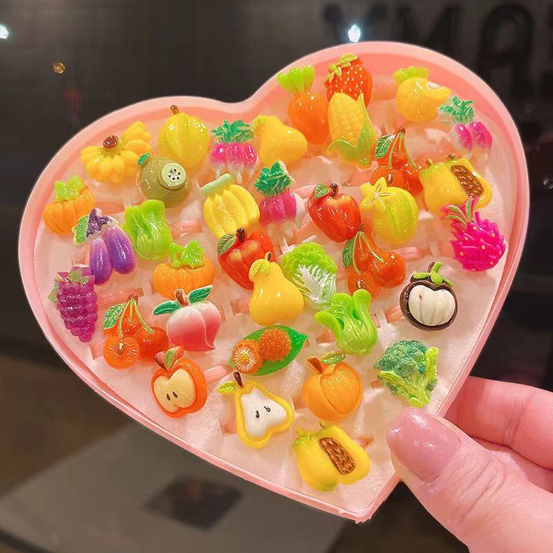 Children's Cartoon Rings Set for Colorful Dress-Up Fun