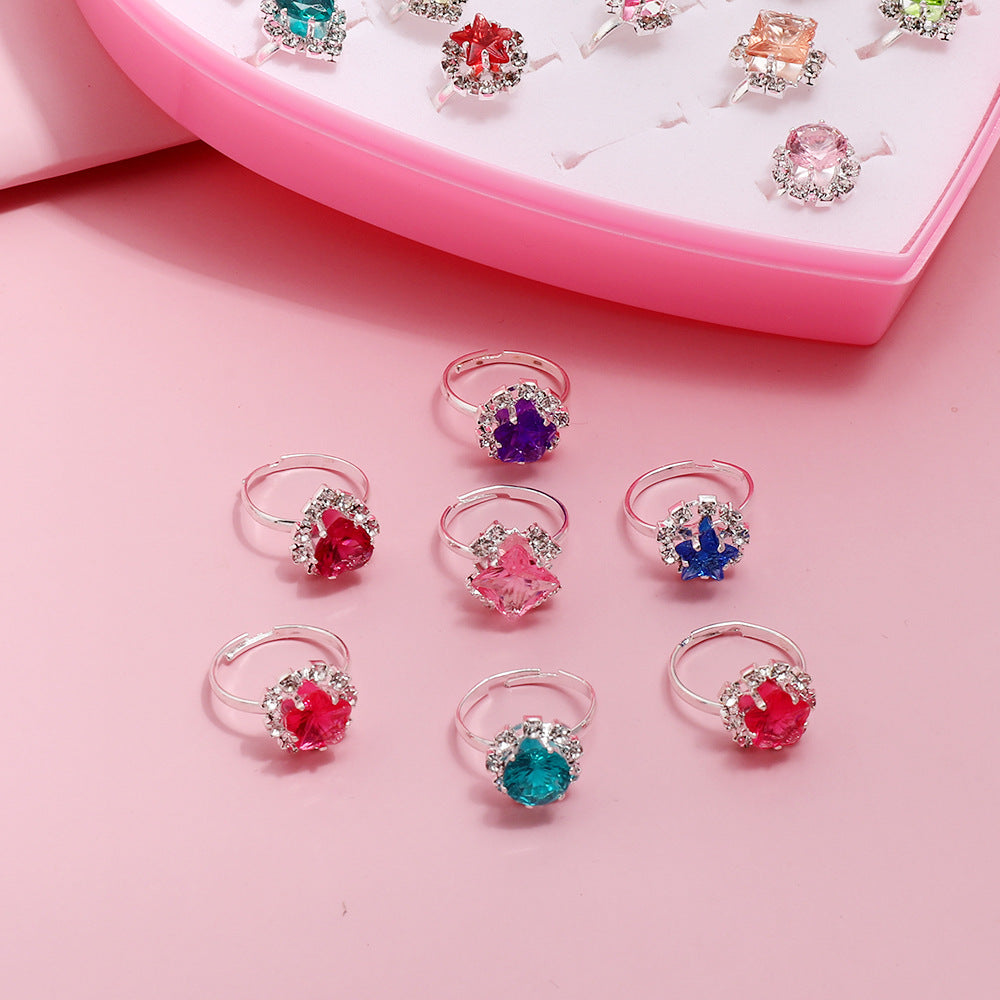 Children's Cartoon Rings Set for Colorful Dress-Up Fun