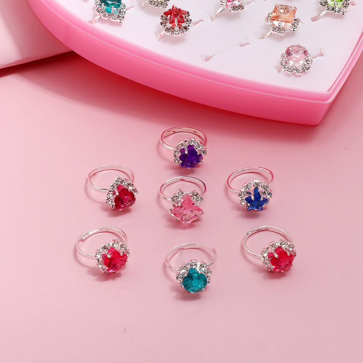 Children's Cartoon Rings Set for Colorful Dress-Up Fun