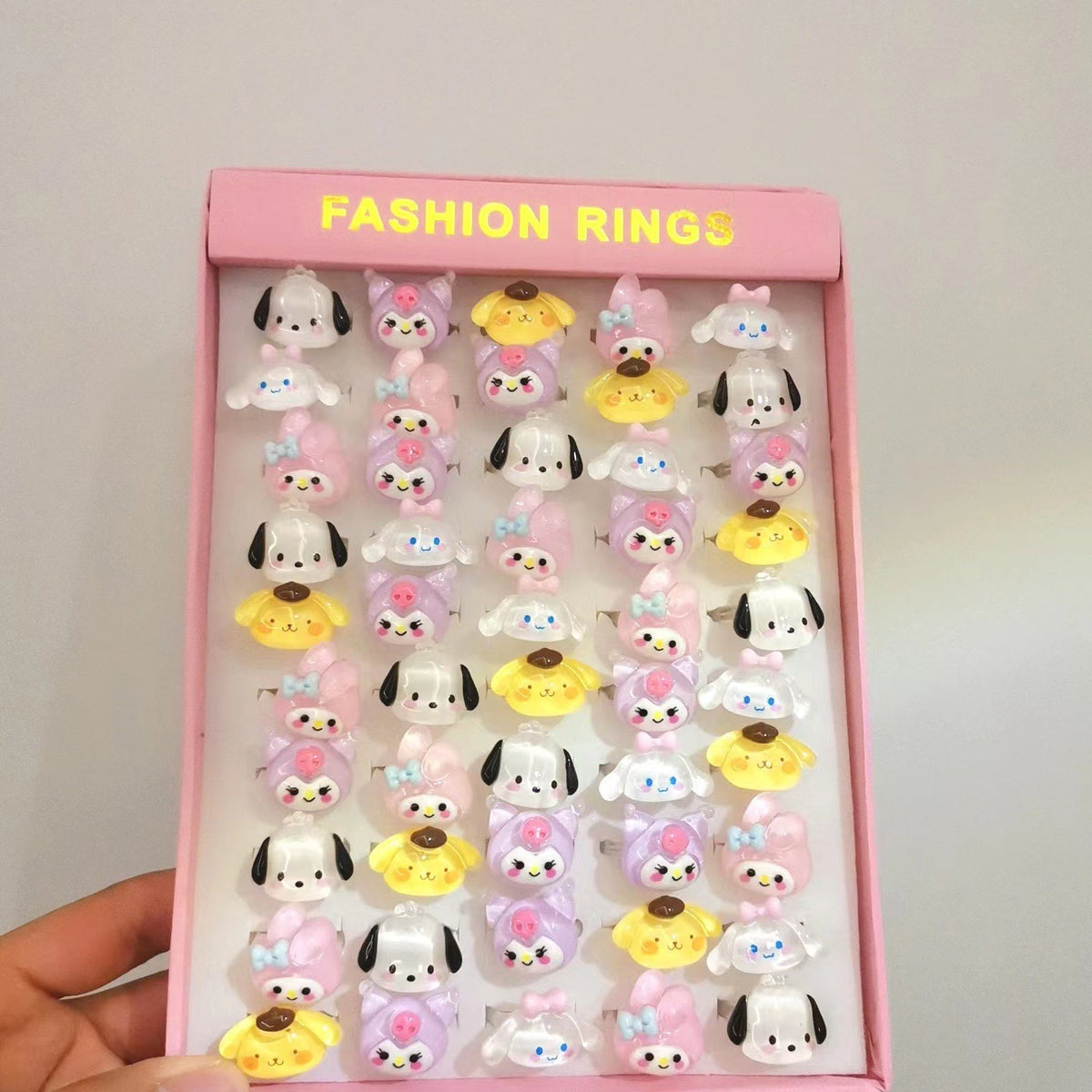 Children's Cartoon Ring Set for Colorful Dress-Up Fun