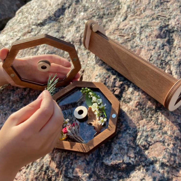 Children's Wooden Kaleidoscope for Screen-Free Nature Play