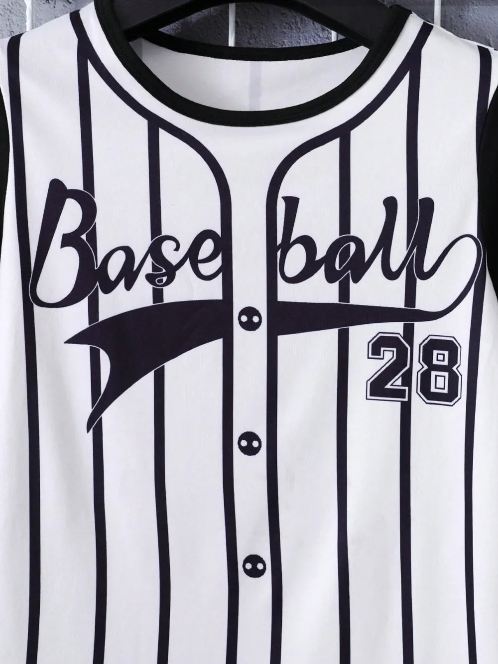 Kids' Striped Baseball Outfit Shirt and Shorts Set
