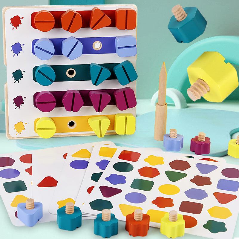 Wooden Shape Matching Puzzle for Fine Motor Learning