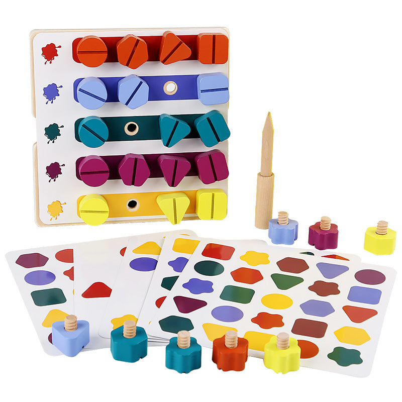 Wooden Shape Matching Puzzle for Fine Motor Learning