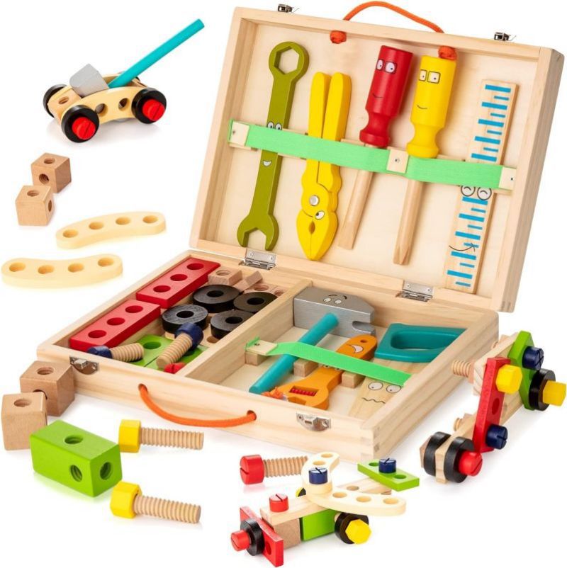 Wooden Repair Toolbox Toy for Kids' Hands-On STEM Play