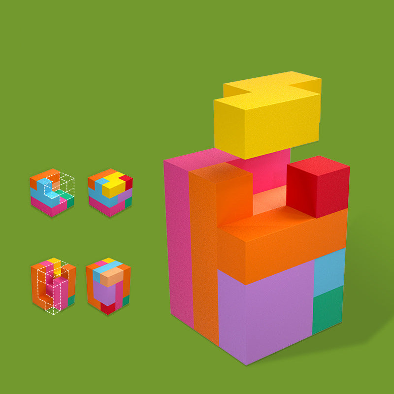 Wooden Tetris Puzzle Game for Screen-Free Thinking
