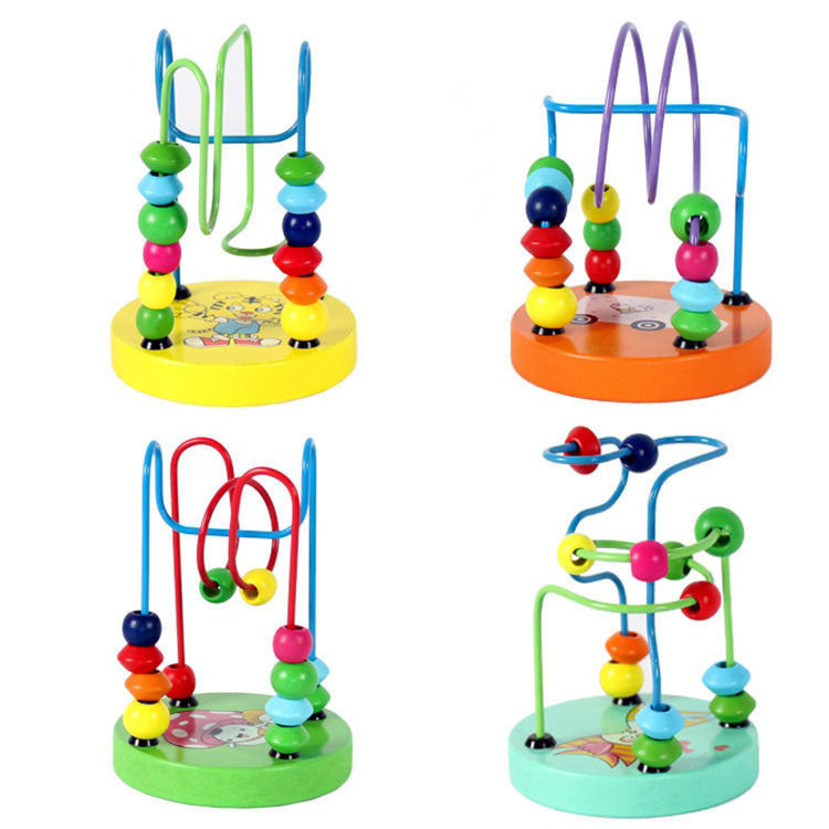 Wooden Bead Maze Toy for Fine-Motor Learning Play