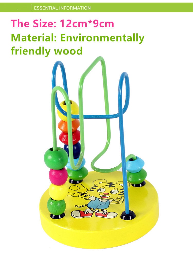Wooden Bead Maze Toy for Fine-Motor Learning Play