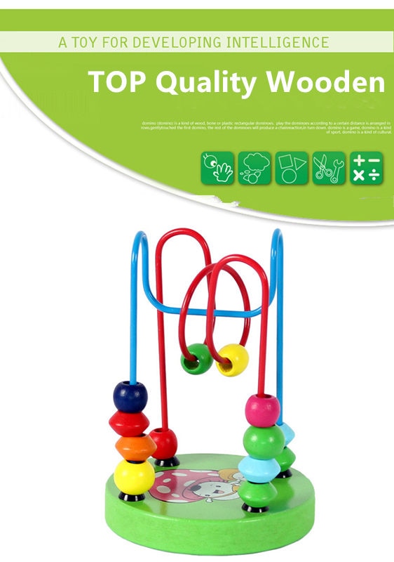 Wooden Bead Maze Toy for Fine-Motor Learning Play