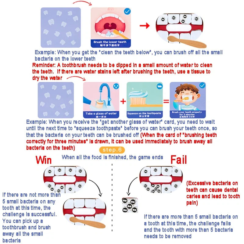 Children's Tooth Brushing Board Game for Healthy Habits