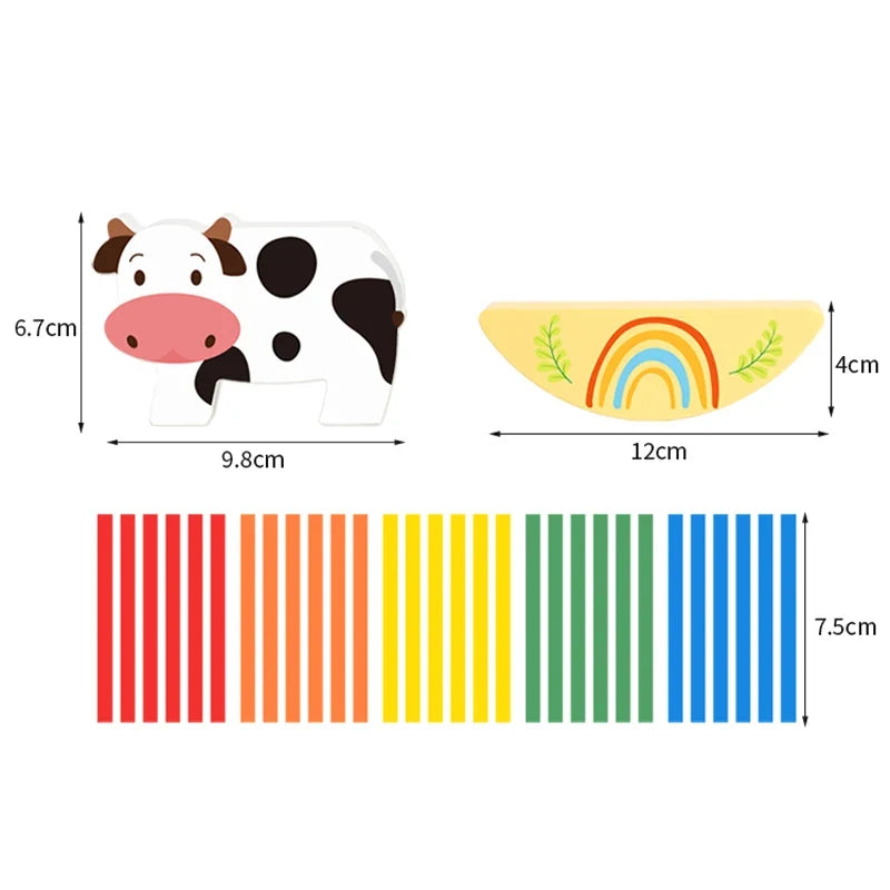 Wooden Animal Stacking Toy for Toddler Skill Building