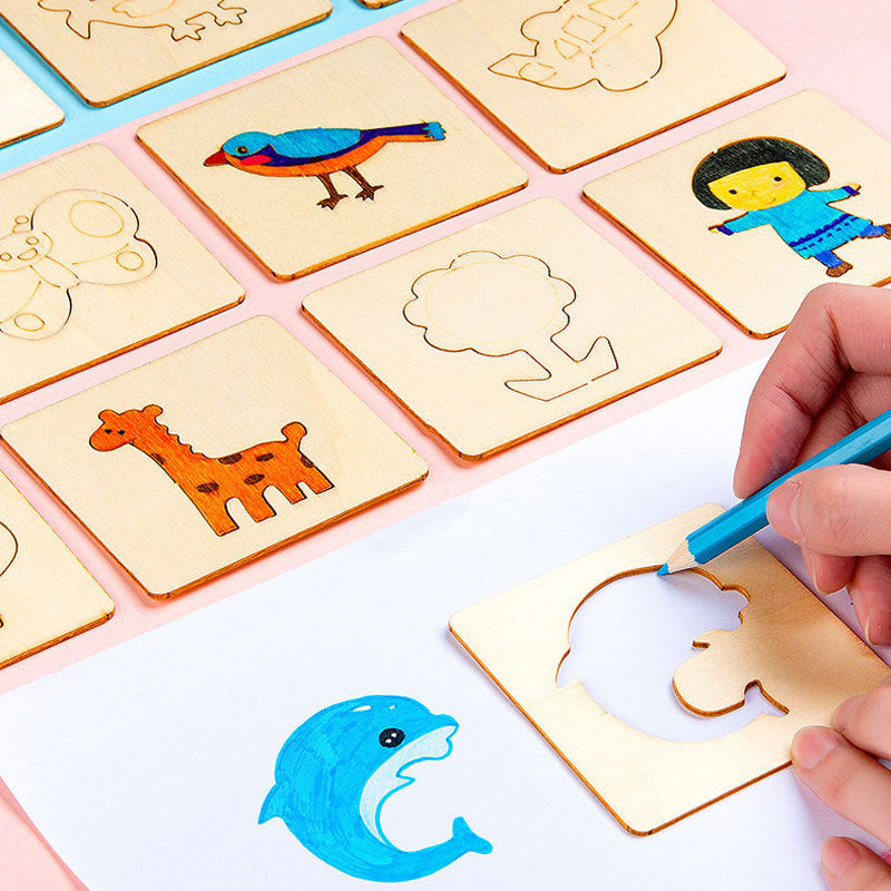Wooden Drawing Stencils for Easy Kids' Creative Play