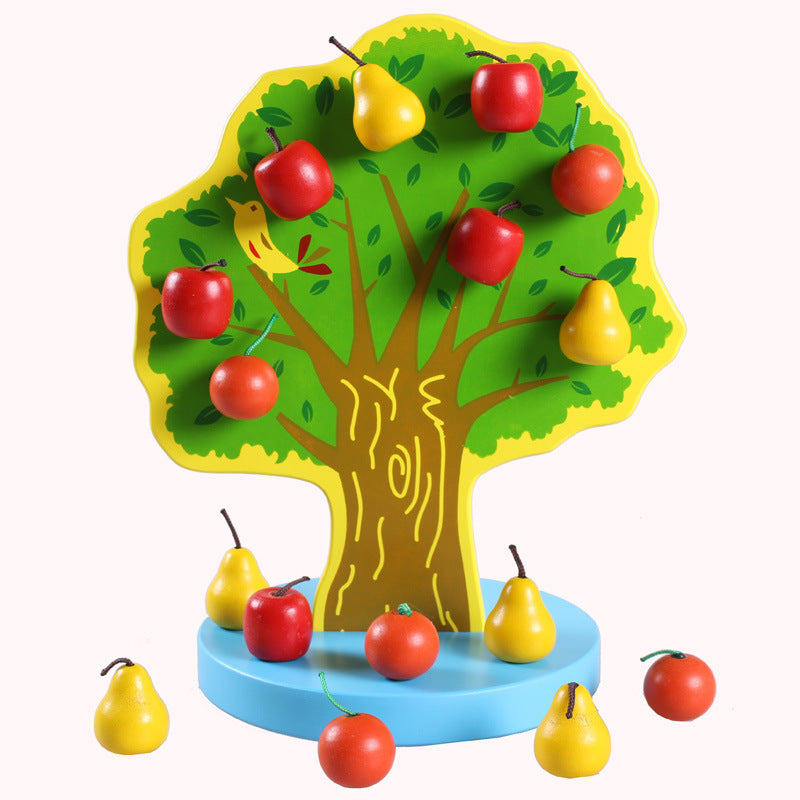 Wooden Magnetic Fruit Tree Toy for Counting Skills