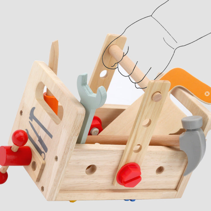 Children’s Wooden Toolbox Toy for Fine Motor Learning