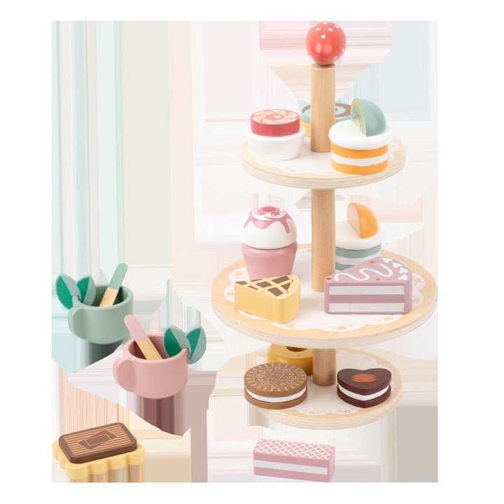 Wooden Pretend Dessert Set for Imaginative Play & Decor