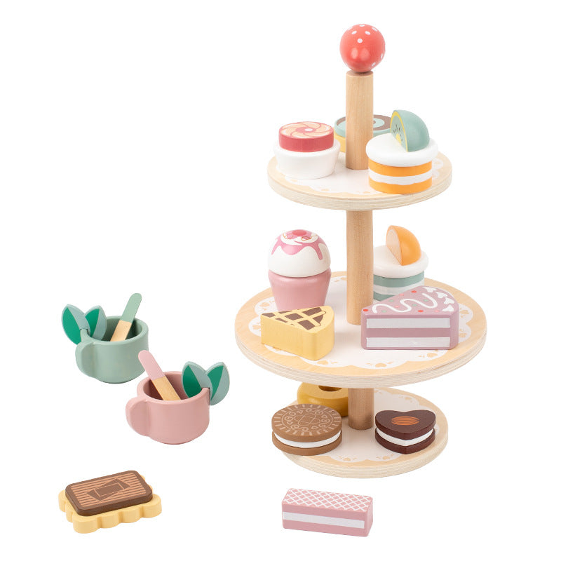 Wooden Pretend Dessert Set for Imaginative Play & Decor