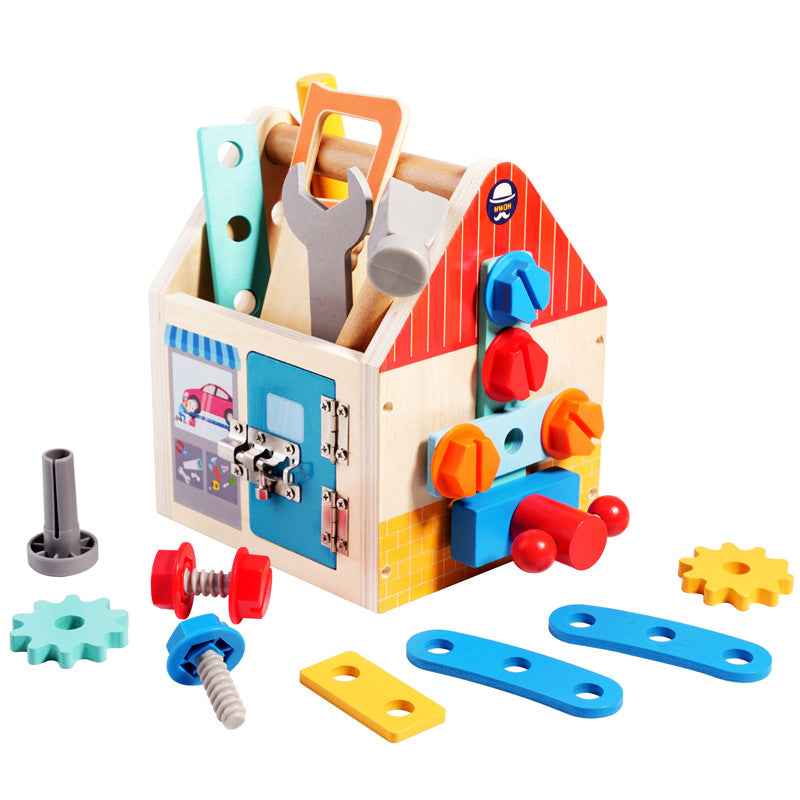 Wooden Kids Toolbox for Fine-Motor Play & Puzzle Fun