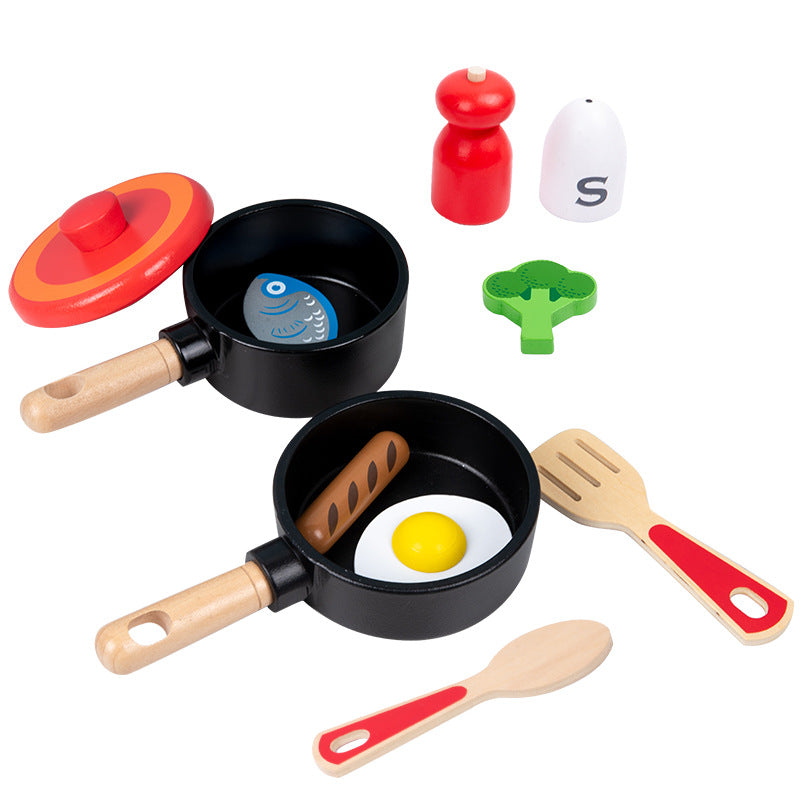 Wooden Pretend Cooking Set for Imaginative Kitchen Play