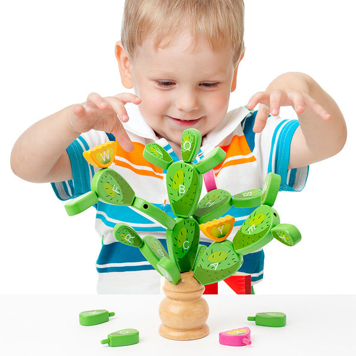 Wooden Cactus Puzzle Toy for Creative Letter Learning