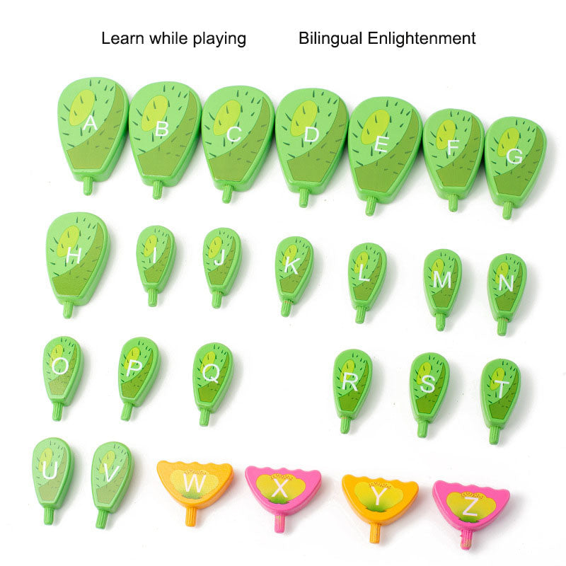 Wooden Cactus Puzzle Toy for Creative Letter Learning