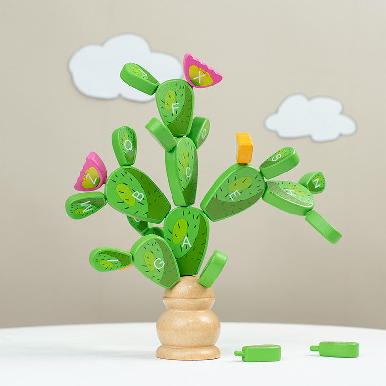 Wooden Cactus Puzzle Toy for Creative Letter Learning