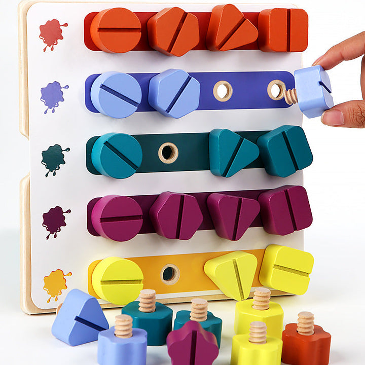 Wooden Color Matching Toy for Fine-Motor Skill Play