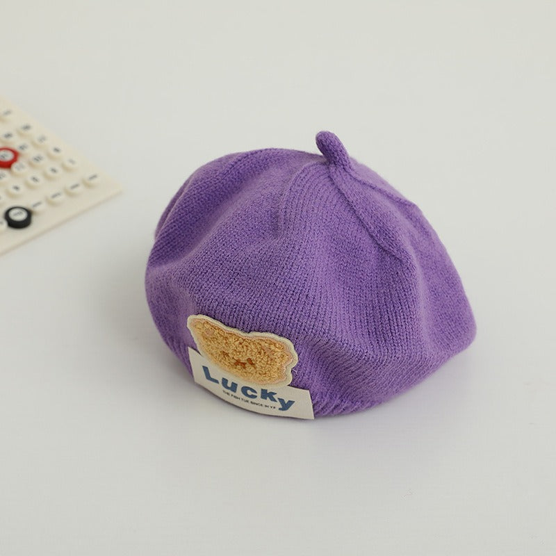 Children's Bear Beret Hat for Playful Spring Style
