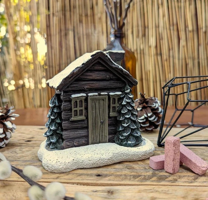Ceramic Incense Burner Cabin for Cozy Winter Home Decor