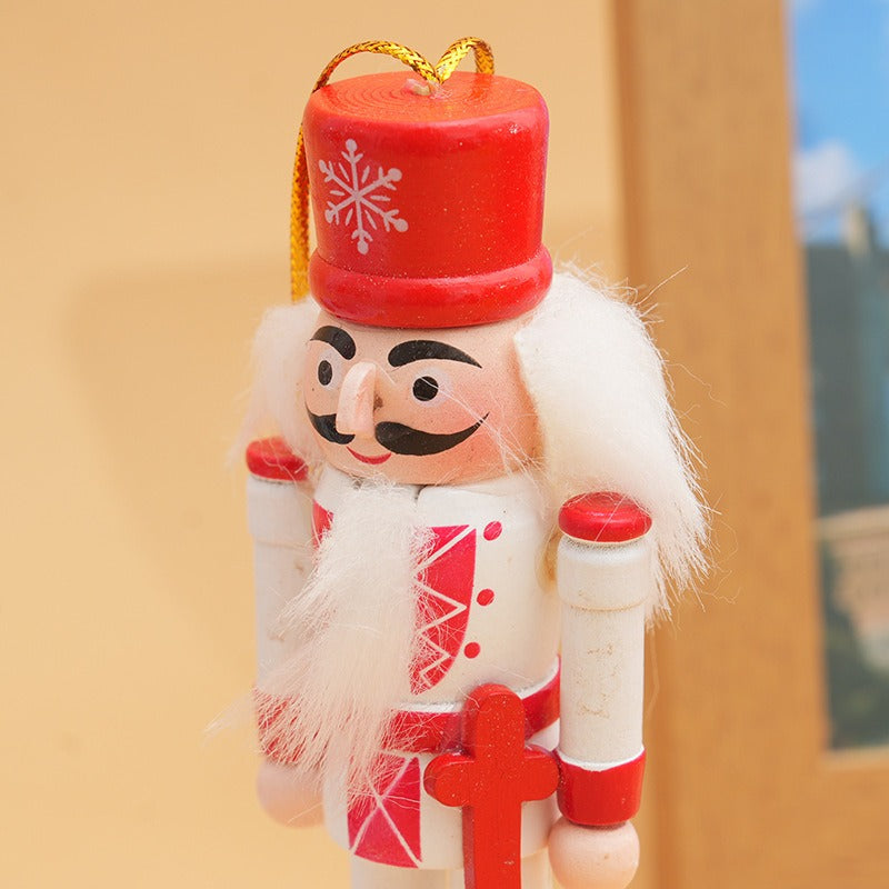 13cm Wooden Nutcracker Christmas Tree Decorations Set