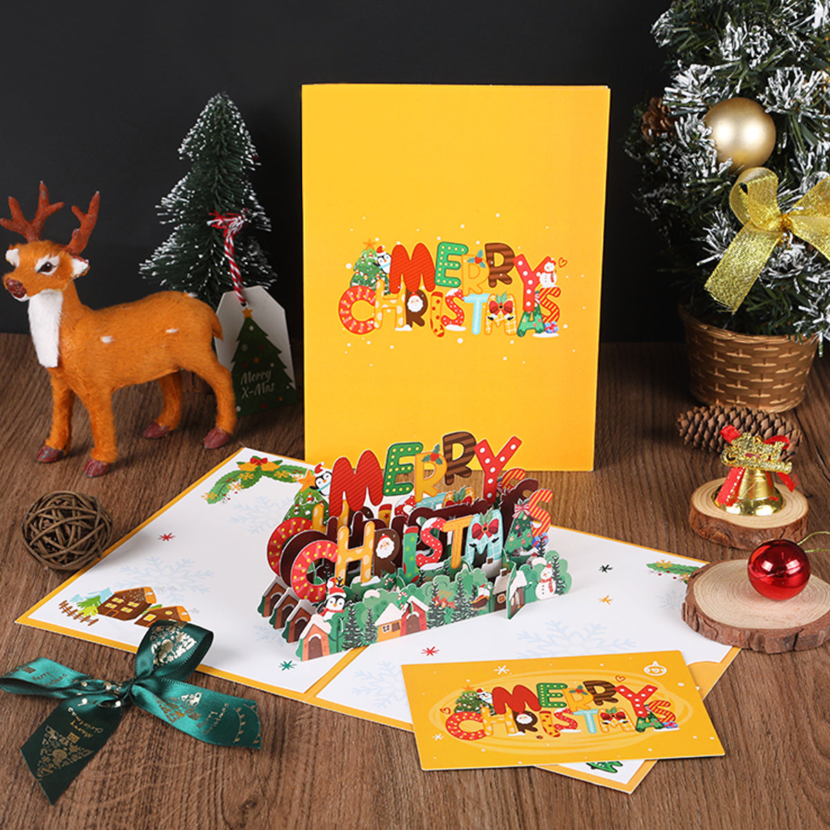 3D Christmas Greeting Card With Freestanding Pop-Up Display