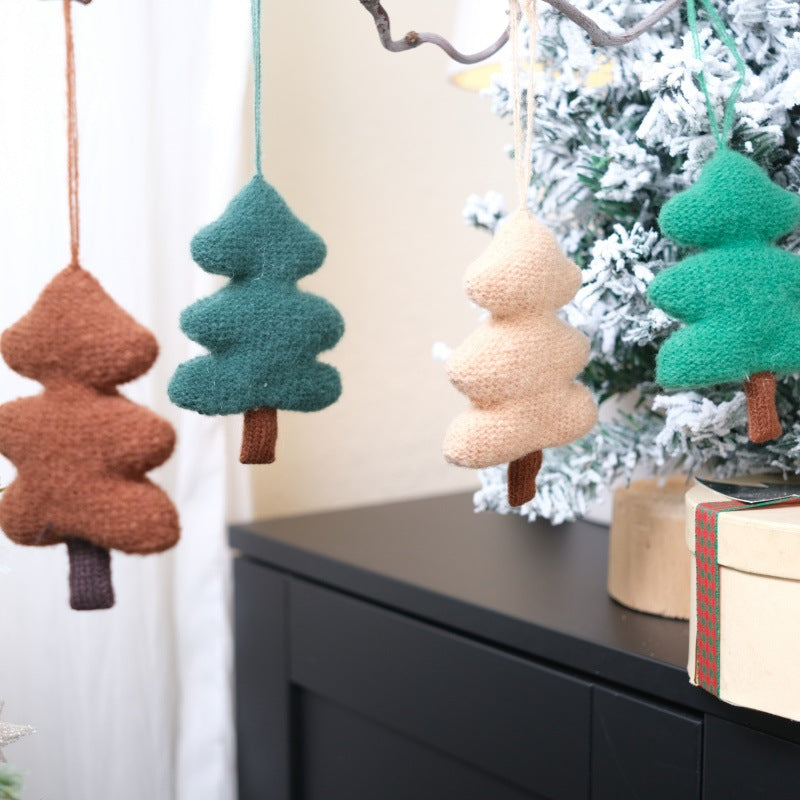 3D Knit Christmas Tree Ornaments for Cozy Displays