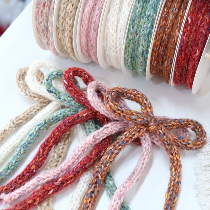 Knitted Yarn Rope Bow Ties for Christmas Tree & Gifts