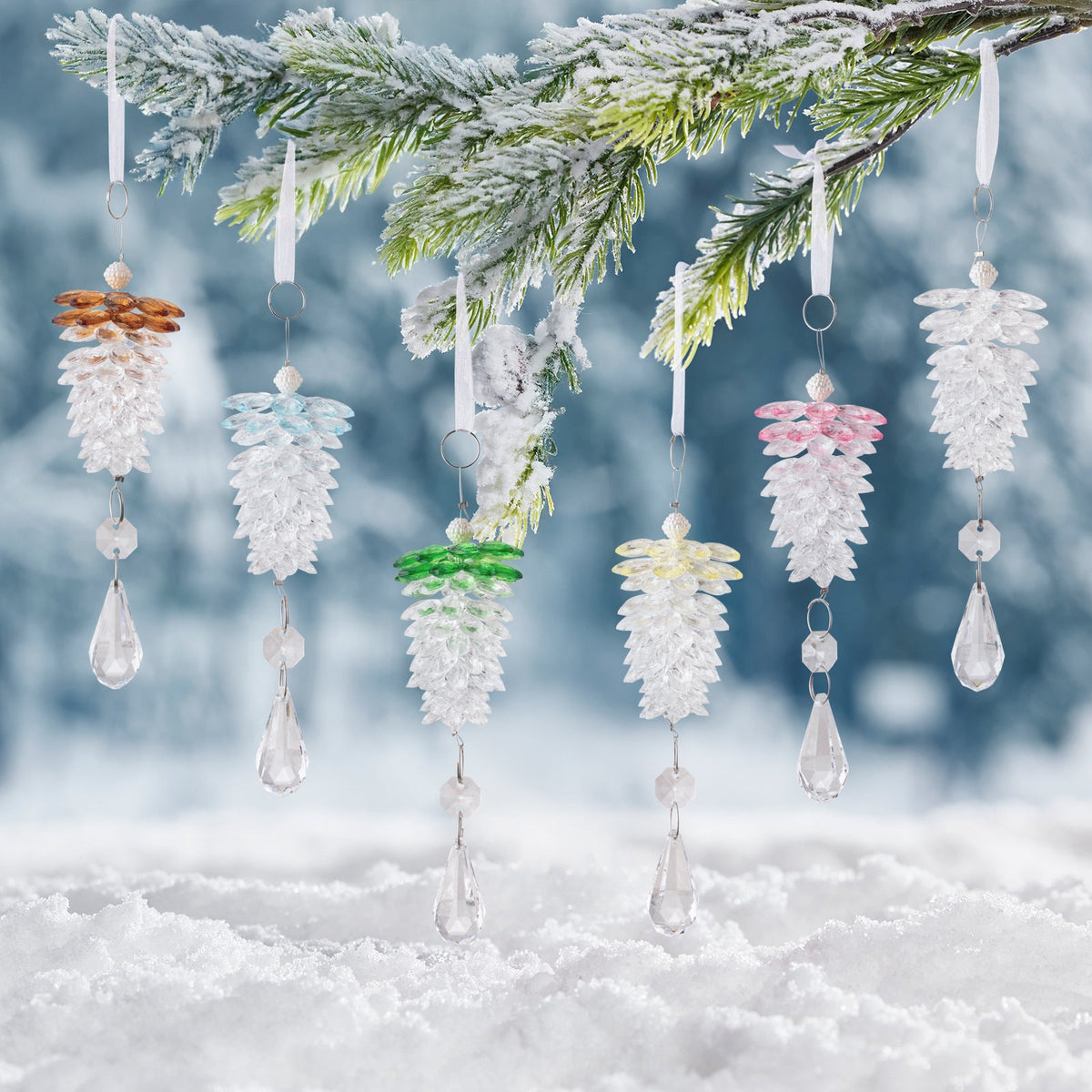 Acrylic Pinecone Ornaments for Sparkling Christmas Trees