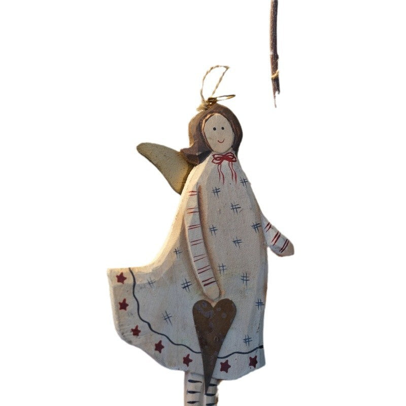 Christmas Angel Door Sign – Rustic Hand-Painted Decor