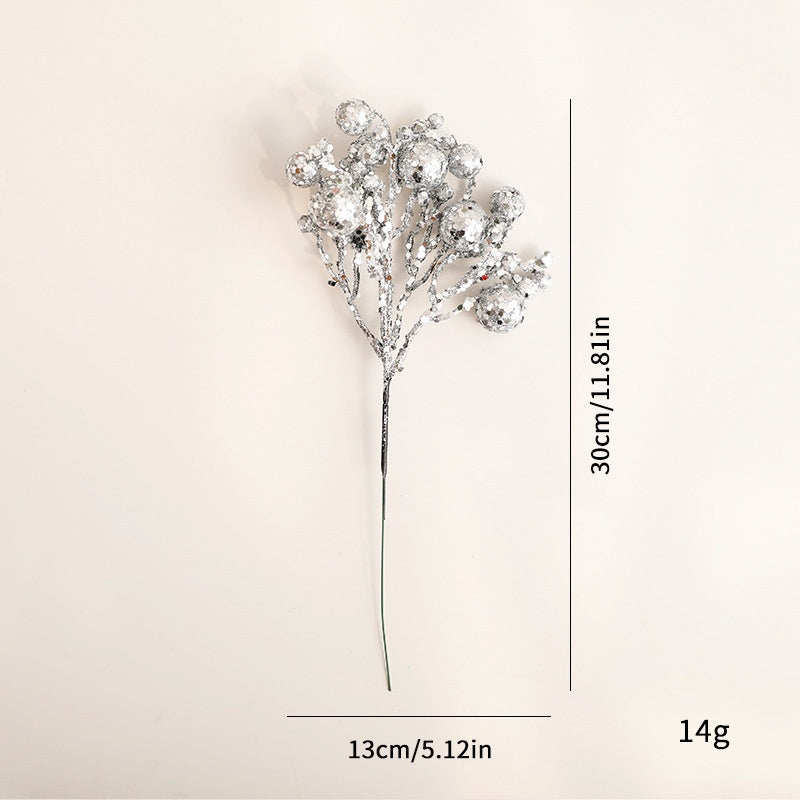 Glitter Berry Branch Christmas Stems for Tree & Wreath