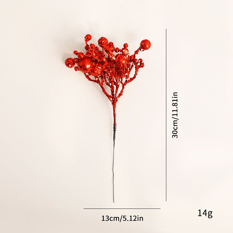 Glitter Berry Branch Christmas Stems for Tree & Wreath
