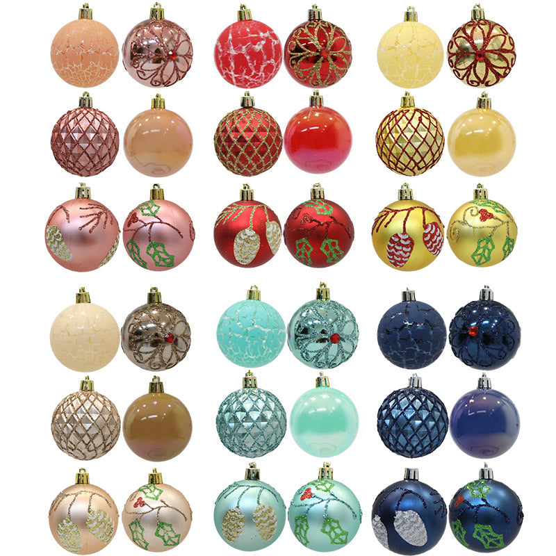 Christmas Tree Ornaments, 12-Pack 6cm Coordinated Set
