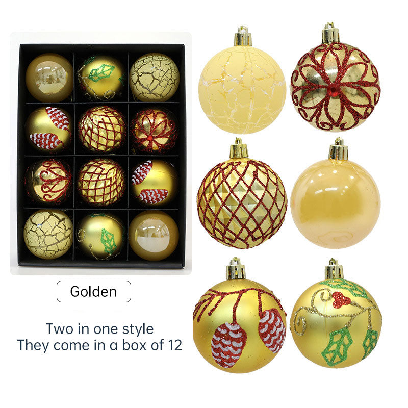 Christmas Tree Ornaments, 12-Pack 6cm Coordinated Set