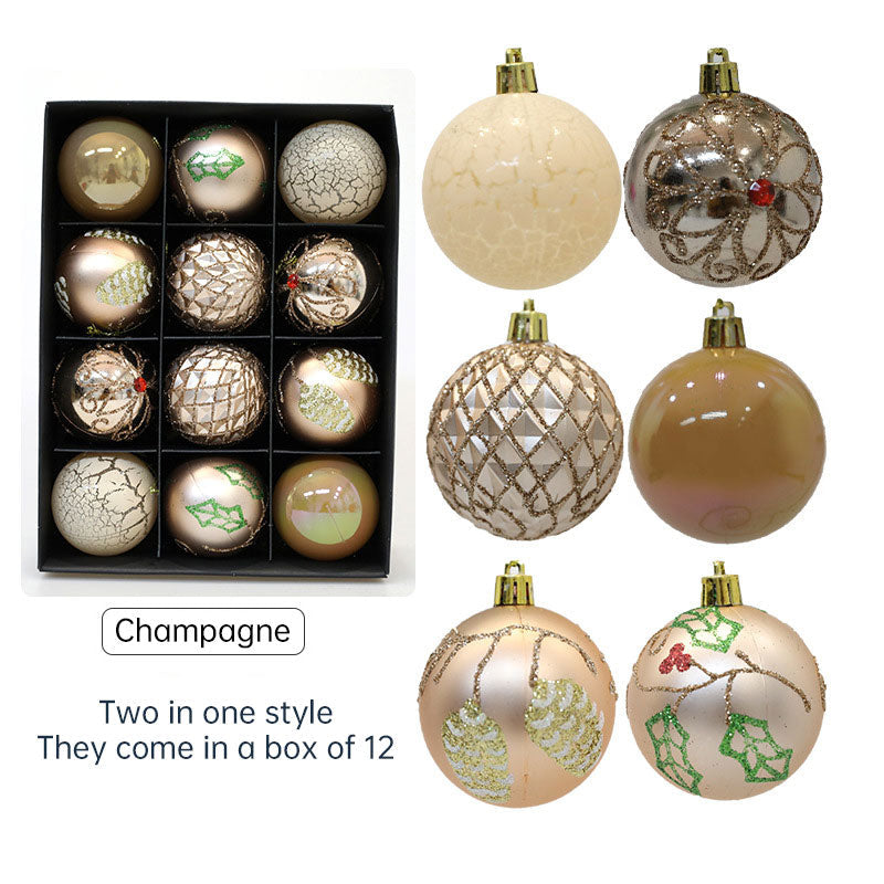Christmas Tree Ornaments, 12-Pack 6cm Coordinated Set