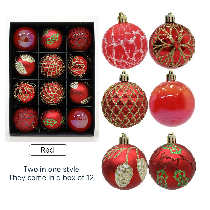 Christmas Tree Ornaments, 12-Pack 6cm Coordinated Set