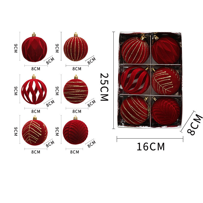 Christmas Tree Ornaments: Elegant 8cm Velvet Baubles