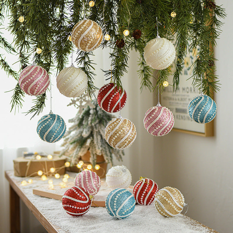 Christmas Ornaments With Glittering Beaded Spirals