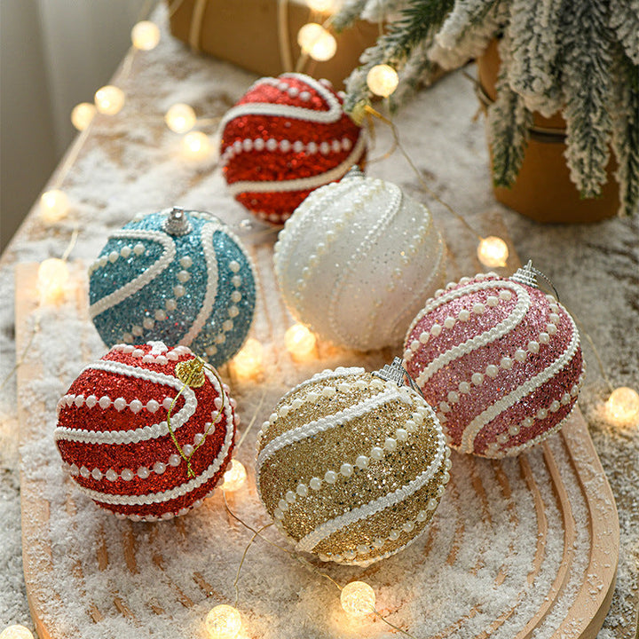 Christmas Ornaments With Glittering Beaded Spirals