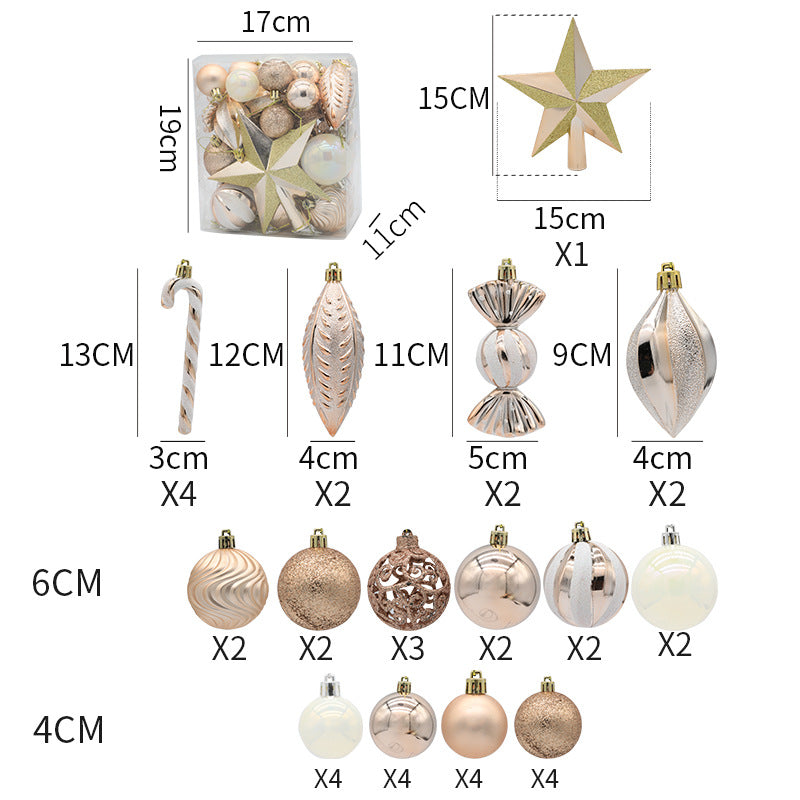 Christmas Tree Ornaments 40-Piece Coordinated Set