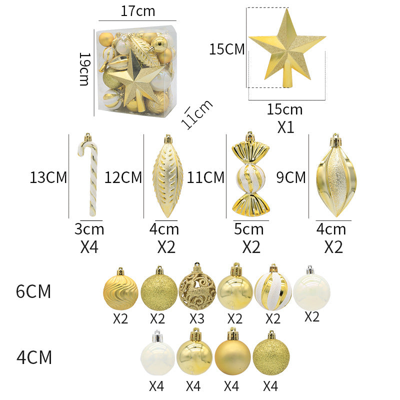 Christmas Tree Ornaments 40-Piece Coordinated Set