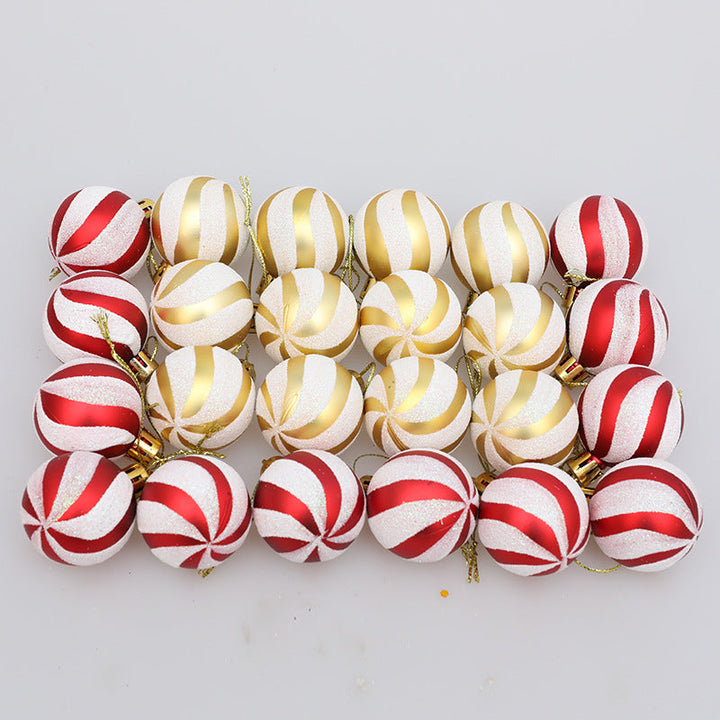 Christmas Tree Ornaments: Red, White & Gold Baubles