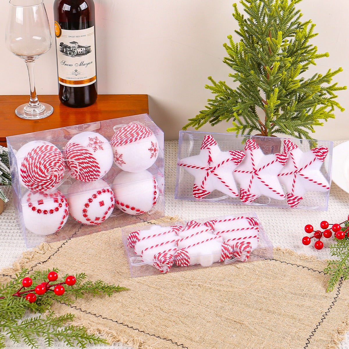 Christmas Tree Ornaments for a Candy-Cane Theme